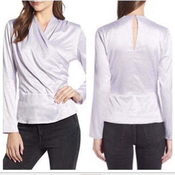 Something Navy Front Wrap Jacquard Top Purple Lilac / XXL NEW - Picture 9 of 9